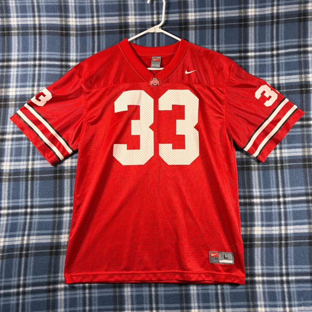 Nike Ohio State Buckeyes #33 Football Jersey Red Mesh Womens Large